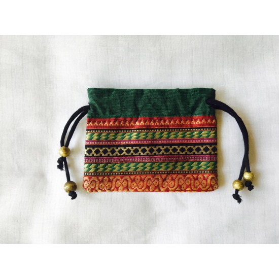 Hemp Made Hemp Banarasi Pouch Bag (BPB-01) Bags