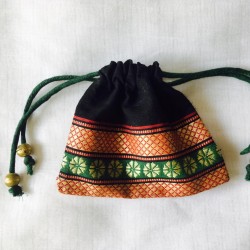 Hemp Made Hemp Banarasi Pouch Bag (BPB-02) Bags