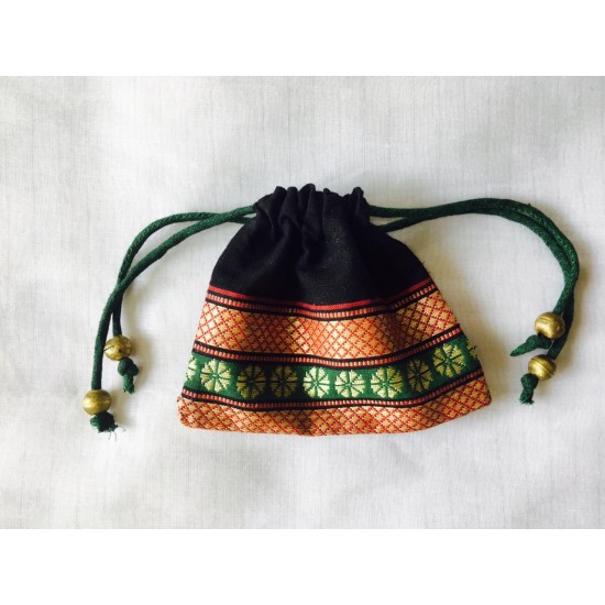 Hemp Made Hemp Banarasi Pouch Bag (BPB-02) Bags