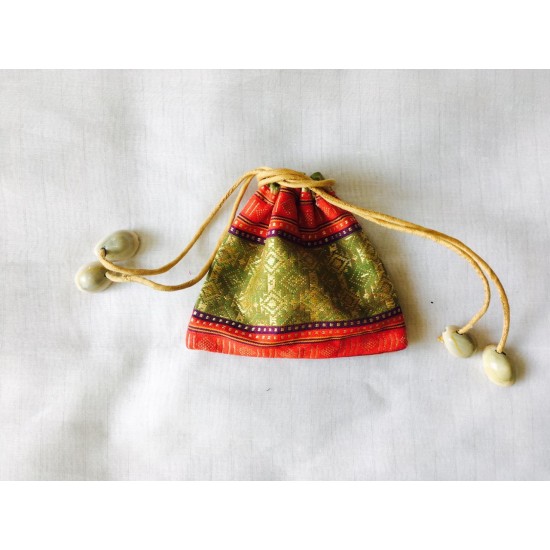 Hemp Made Hemp Banarasi Pouch Bag (BPB-04) Bags