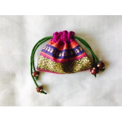 Hemp Made Hemp Banarasi Pouch Bag (BPB-06) Bags